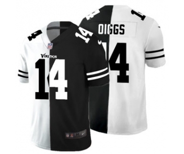 Men's Minnesota Vikings #14 Stefon Diggs Black V White Peace Split Vapor Untouchable Limited Football Jersey