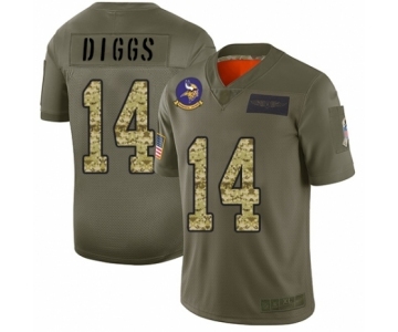 Men's Minnesota Vikings #14 Stefon Diggs Limited Olive Camo 2019 Salute to Service Football Jersey