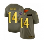 Men's Minnesota Vikings #14 Stefon Diggs Olive Gold 2019 Salute to Service Limited Football Jersey