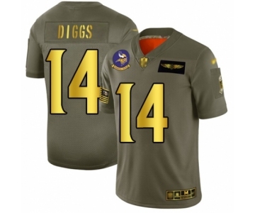 Men's Minnesota Vikings #14 Stefon Diggs Olive Gold 2019 Salute to Service Limited Football Jersey