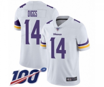 Men's Minnesota Vikings #14 Stefon Diggs White Vapor Untouchable Limited Player 100th Season Football Jersey