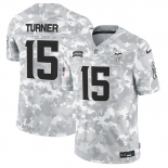 Men's Minnesota Vikings #15 Dallas Turner 2024 F.U.S.E Arctic Camo Salute To Service Limited Stitched Football Jersey