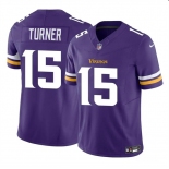 Men's Minnesota Vikings #15 Dallas Turner Purple 2024 Draft F.U.S.E. Vapor Untouchable Limited Football Stitched Jersey