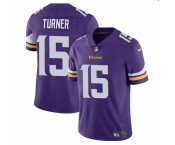 Men's Minnesota Vikings #15 Dallas Turner Purple 2024 Draft Vapor Untouchable Limited Football Stitched Jersey