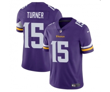 Men's Minnesota Vikings #15 Dallas Turner Purple 2024 Draft Vapor Untouchable Limited Football Stitched Jersey