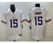 Men's Minnesota Vikings #15 Dallas Turner White 2024 Draft Vapor Untouchable Limited Football Stitched Jersey