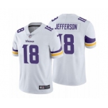 Men's Minnesota Vikings #18 Justin Jefferson 2020 White Vapor Untouchable Nike Limited Jersey