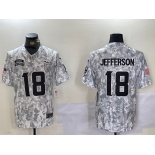 Men's Minnesota Vikings #18 Justin Jefferson 2024 Arctic Camo Salute To Service Limited Stitched Football Jersey