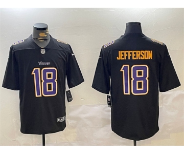 Men's Minnesota Vikings #18 Justin Jefferson Black Vapor Untouchable Limited Stitched Jersey