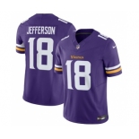 Men's Minnesota Vikings #18 Justin Jefferson Purple 2023 F.U.S.E. Vapor Untouchable Stitched Jersey