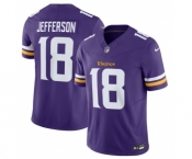 Men's Minnesota Vikings #18 Justin Jefferson Purple 2023 F.U.S.E. Vapor Untouchable Stitched Jersey