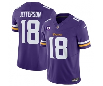 Men's Minnesota Vikings #18 Justin Jefferson Purple 2023 F.U.S.E. With 1-Star C Patch Vapor Untouchable Limited Football Stitched Jersey