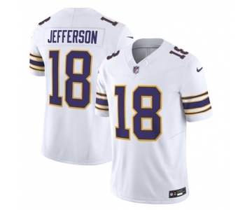 Men's Minnesota Vikings #18 Justin Jefferson White 2023 F.U.S.E. Vapor Untouchable Stitched Jersey