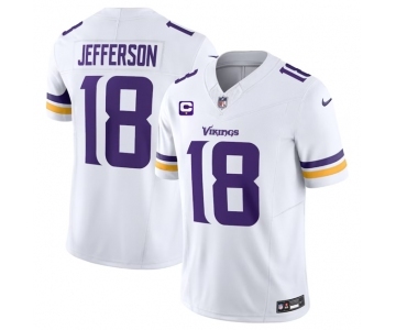 Men's Minnesota Vikings #18 Justin Jefferson White 2023 F.U.S.E. With 1-Star C Patch Vapor Untouchable Limited Football Stitched Jersey