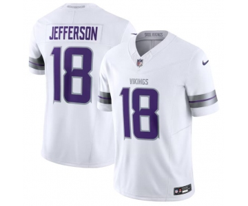 Men's Minnesota Vikings #18 Justin Jefferson White F.U.S.E. Winter Warrior Limited Stitched Jersey