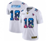 Men's Minnesota Vikings #18 Justin Jefferson White Multi-Color 2020 Football Crucial Catch Limited Football Jersey