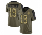 Men's Minnesota Vikings #19 Adam Thielen 2021 Olive Camo Salute To Service Limited Stitched Football Jersey