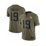 Men's Minnesota Vikings #19 Adam Thielen 2022 Olive Salute To Service Limited Stitched Jersey