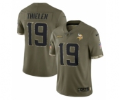 Men's Minnesota Vikings #19 Adam Thielen 2022 Olive Salute To Service Limited Stitched Jersey