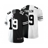 Men's Minnesota Vikings #19 Adam Thielen Black V White Peace Split Vapor Untouchable Limited Football Jersey