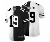 Men's Minnesota Vikings #19 Adam Thielen Black V White Peace Split Vapor Untouchable Limited Football Jersey