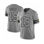 Men's Minnesota Vikings #19 Adam Thielen Limited Gray Team Logo Gridiron Football Jersey