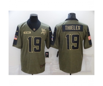 Men's Minnesota Vikings #19 Adam Thielen Nike Olive 2021 Salute To Service Limited Player Jersey