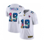 Men's Minnesota Vikings #19 Adam Thielen White Multi-Color 2020 Football Crucial Catch Limited Football Jersey