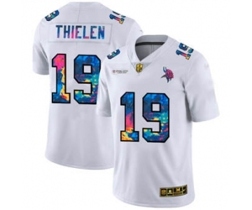 Men's Minnesota Vikings #19 Adam Thielen White Multi-Color 2020 Football Crucial Catch Limited Football Jersey