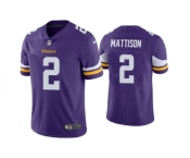 Men's Minnesota Vikings #2 Alexander Mattison Purple Vapor Untouchable Limited Stitched Jersey