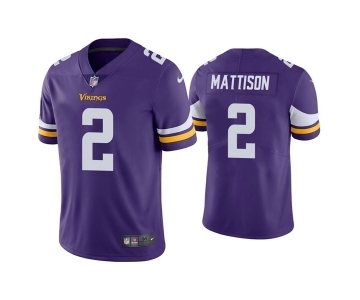 Men's Minnesota Vikings #2 Alexander Mattison Purple Vapor Untouchable Limited Stitched Jersey