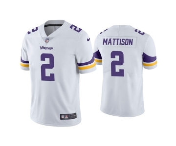 Men's Minnesota Vikings #2 Alexander Mattison White Vapor Untouchable Limited Stitched Jersey