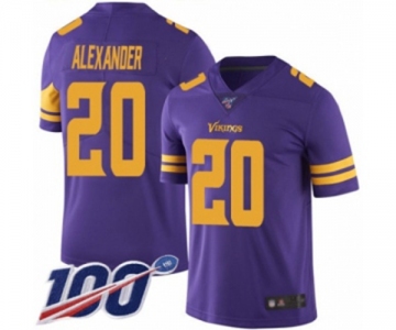 Men's Minnesota Vikings #20 Mackensie Alexander Limited Purple Rush Vapor Untouchable 100th Season Football Jersey