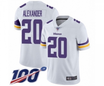 Men's Minnesota Vikings #20 Mackensie Alexander White Vapor Untouchable Limited Player 100th Season Football Jersey