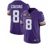 Men's Minnesota Vikings 2022 #8 Kirk Cousins Purple With 4-Star C Patch Vapor Untouchable Limited Stitched NFL Jersey