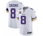 Men's Minnesota Vikings 2022 #8 Kirk Cousins White With 4-Star C Patch Vapor Untouchable Limited Stitched NFL Jersey