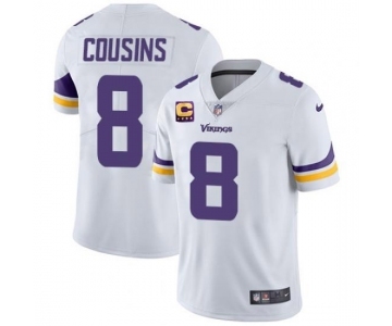 Men's Minnesota Vikings 2022 #8 Kirk Cousins White With 4-Star C Patch Vapor Untouchable Limited Stitched NFL Jersey