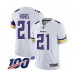 Men's Minnesota Vikings #21 Mike Hughes White Vapor Untouchable Limited Player 100th Season Football Jersey