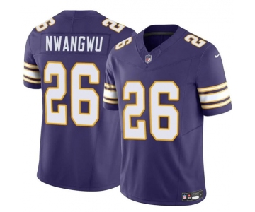 Men's Minnesota Vikings #26 Kene Nwangwu Purple 2023 F.U.S.E. Throwback Vapor Untouchable Limited Stitched Jersey