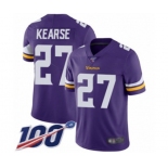 Men's Minnesota Vikings #27 Jayron Kearse Purple Team Color Vapor Untouchable Limited Player 100th Season Football Jersey