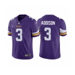 Men's Minnesota Vikings #3 Jordan Addison Purple 2023 Draft Vapor Untouchable Limited Stitched Jersey