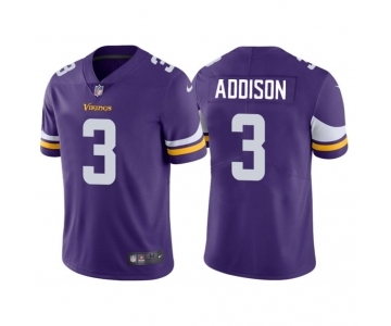 Men's Minnesota Vikings #3 Jordan Addison Purple 2023 Draft Vapor Untouchable Limited Stitched Jersey