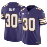 Men's Minnesota Vikings #30 C.J. Ham Purple 2024 F.U.S.E. Throwback With 4-Star C Patch Vapor Untouchable Limited Stitched Jersey