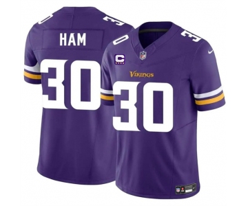 Men's Minnesota Vikings #30 C.J. Ham Purple 2024 F.U.S.E. With 4-Star C Patch Vapor Untouchable Limited Stitched Jersey