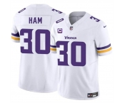 Men's Minnesota Vikings #30 C.J. Ham White 2024 F.U.S.E. With 4-Star C Patch Vapor Untouchable Limited Stitched Jersey