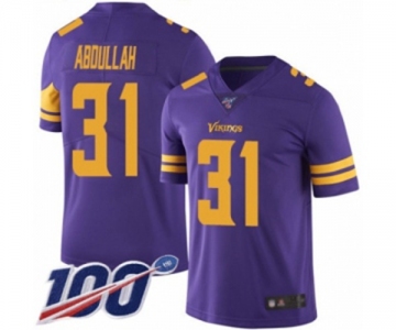 Men's Minnesota Vikings #31 Ameer Abdullah Limited Purple Rush Vapor Untouchable 100th Season Football Jersey