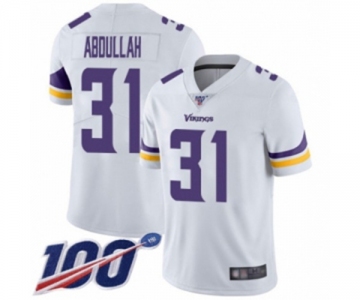 Men's Minnesota Vikings #31 Ameer Abdullah White Vapor Untouchable Limited Player 100th Season Football Jersey