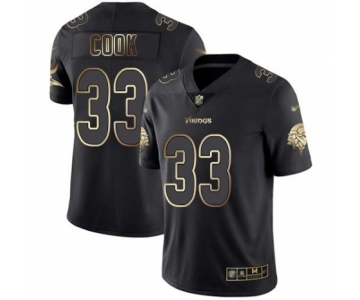 Men's Minnesota Vikings #33 Dalvin Cook Black Gold Vapor Untouchable Limited Football Jersey