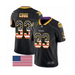 Men's Minnesota Vikings #33 Dalvin Cook Limited Black Rush USA Flag Football Jersey