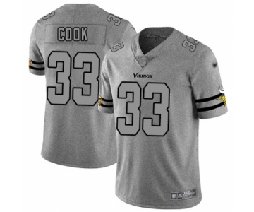 Men's Minnesota Vikings #33 Dalvin Cook Limited Gray Team Logo Gridiron Football Jersey